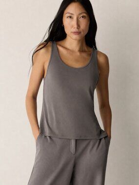 NWT Eileen Fisher Stretch Silk Jersey Slim Tank M